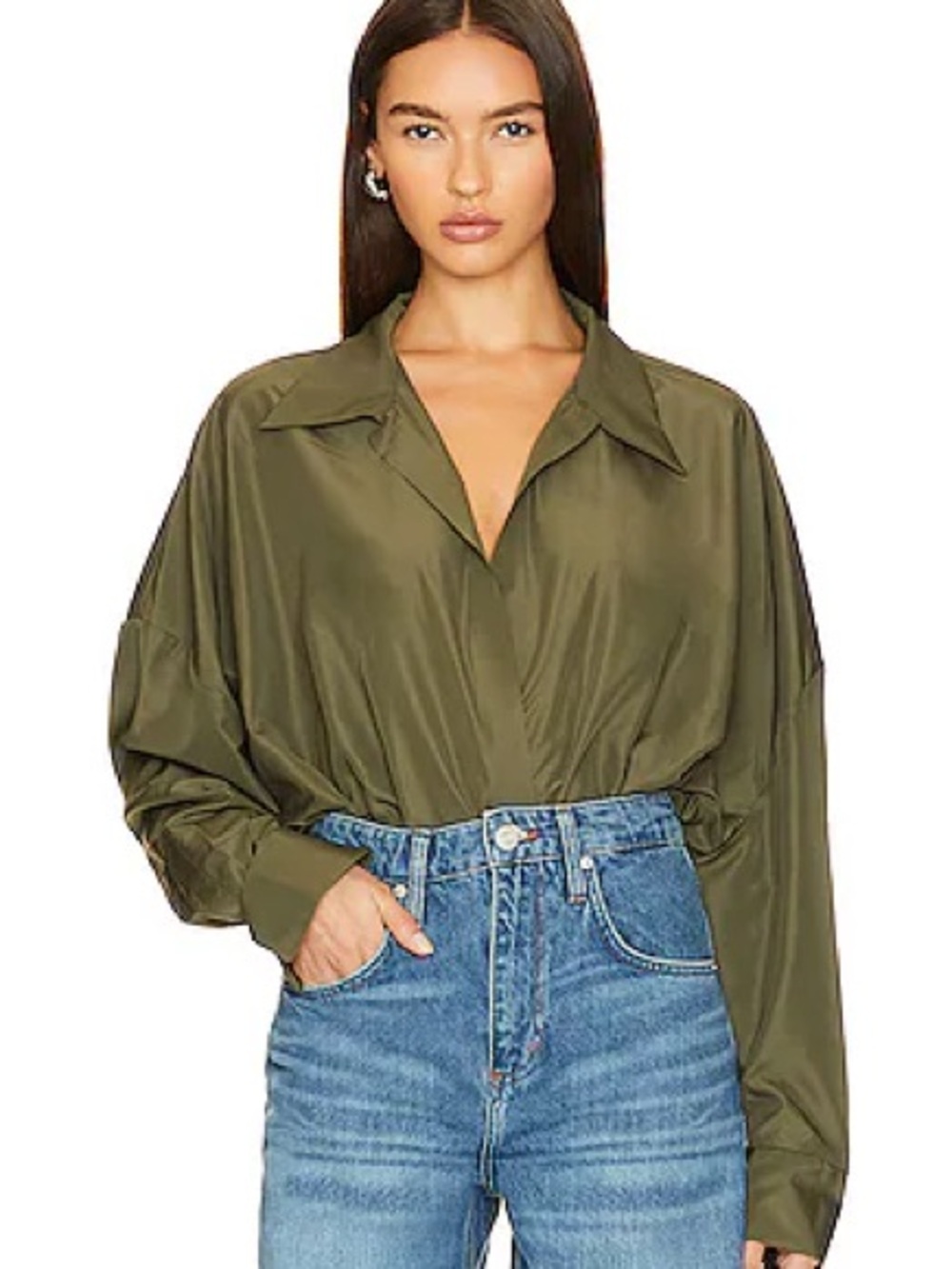 Norma Kamali Oversized Boyfriend Bodysuit - Picture 2 of 7